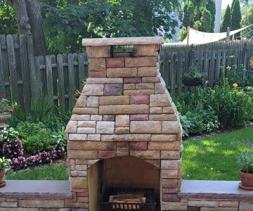 Red Cultured Stone- Fireplace 2
