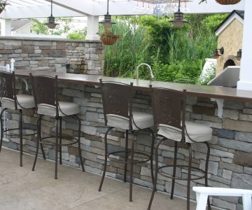 Portfolio- Outdoor Kitchen Stone Bar with grill