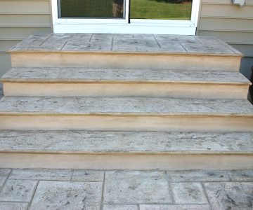Steps 5- Masonry steps with cantilever stamped concrete treads